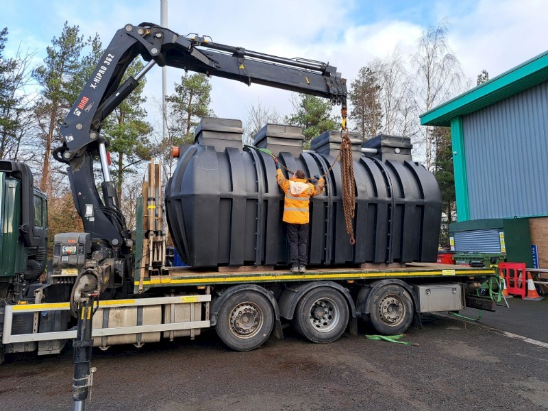 Installation of the new Andel Pro50 modular wastewater treatment tank in collaboration with Wessex Pumps and Pipework Ltd