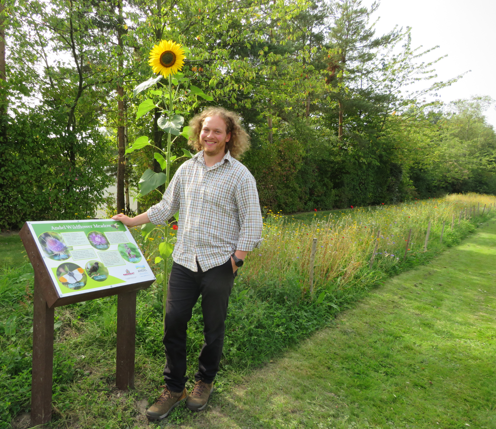Joe Harris, Net Zero & Sustainability Co-ordinator, Andel pictured at Andel's wildflower meadow